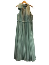 Azazie Women’s A18 Dusty Sage Halter Pleated Chiffon Gown Bridesmaid Dress