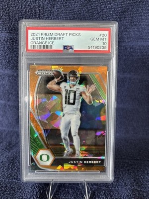 2021 Panini Prizm Draft Picks - Justin Herbert #20 Orange Ice