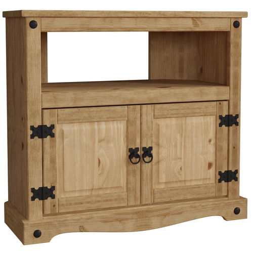 Corona Corner TV Unit Cabinet Stand Entertainment Media Mexican Solid Pine - Picture 7 of 7