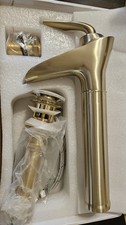 vessel single hole bathroom faucet polished gold