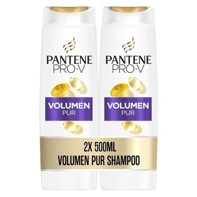 Pantene Pro-V Volumen Pur Shampoo Duo Pack feines Haar 2x500ML ohne Silikone - Bild 1 von 4
