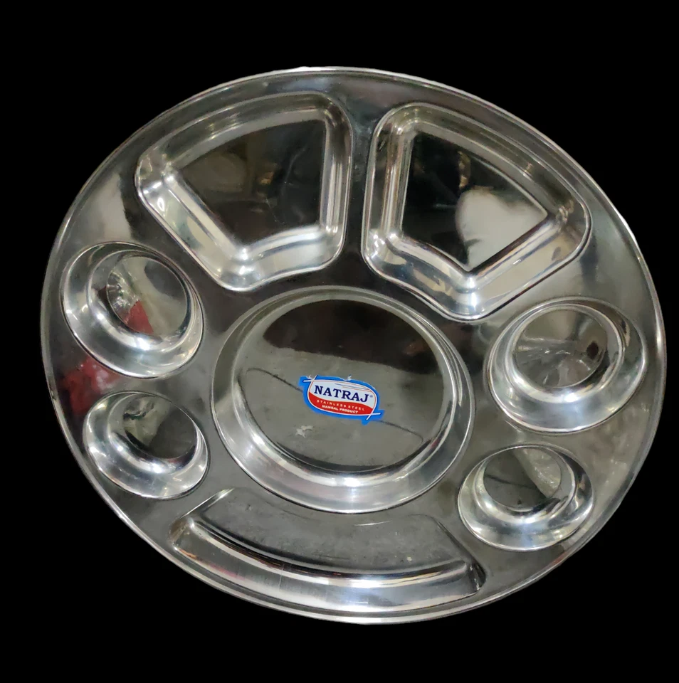 @ Rotonda IN Acciaio Inox Piastra 8 Scomparti Confezione Di 2 - Immagine 2 di 4