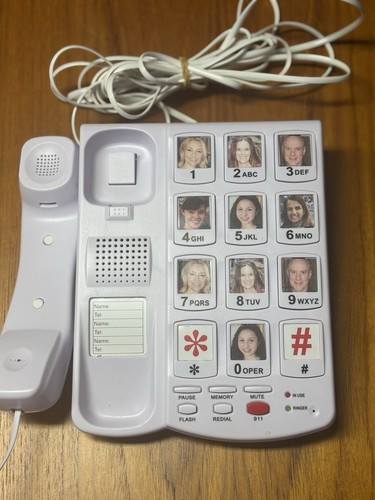 Future Call FC-0613 Amplified Voice Dialer Phone - White - Afbeelding 6 van 16