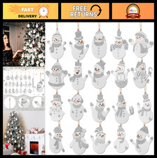 20 Pcs Winter Snowman Hanging Ornaments - Rustic Metal Tree Decorations for Holi