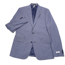 360 Ben Sherman Bine Blue Check Skinny Fit Suit Jacket Blazer Mens Size 40L