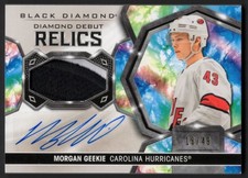 2020-21 Black Diamond Debut Relics Autograph Patch Auto Morgan Geekie 16/49