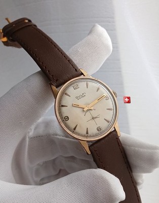 Dulfi Extra Antimagnetic Swiss Made Vintage Herren Armbanduhr Mechanisch