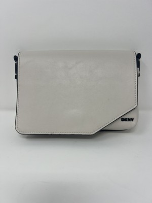  DKNY Mecca Demi Cream Designer Handbag Clutch R42HZF60 *Missing Strap*
