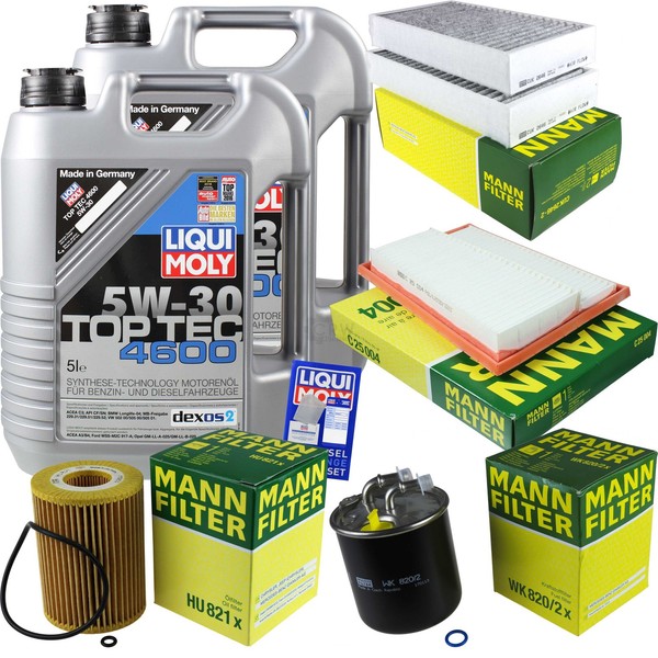 Mann Inspektionspaket 10L Liqui Moly Top Tec 5W-30 FüR Mercedes R-Klasse W251-image