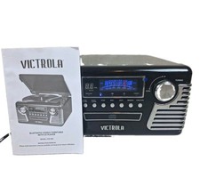 Victrola V50-200 Turntable CD Player Radio Black AM/FM 33/45/78 RPM Tested
