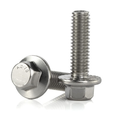 25PCS M6-1.0 x 40mm Stainless Steel Flanged Hex Head Bolts 304 Plain