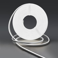 White Led Strip Lights, 16.4ft/5m Neon Rope Light, 12V 6000K Flex Waterproof ...