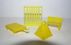 4 Vintage 1970's Marx Guns of Navarone Mountain Playset Yellow Accessories