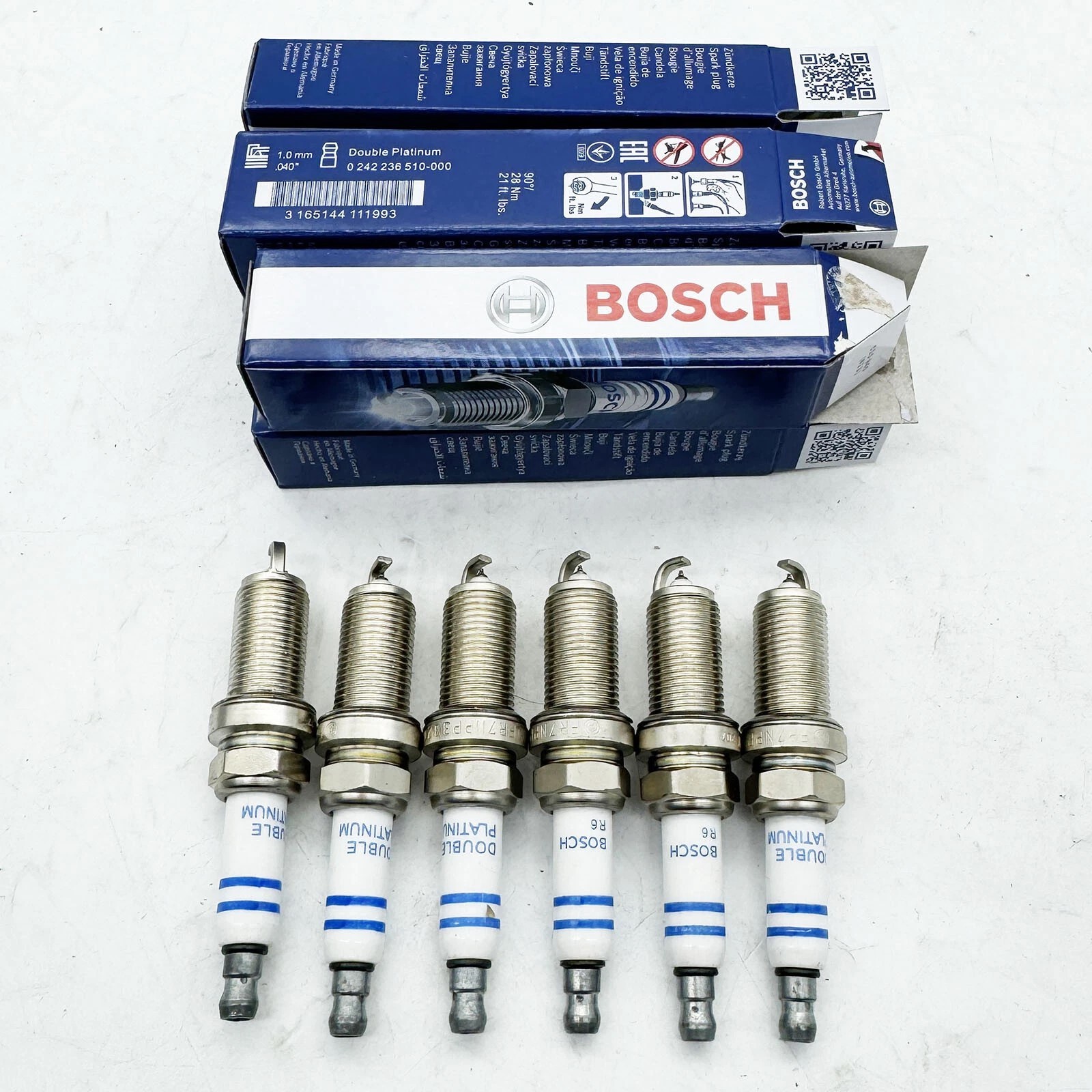 6X OEM 12122158253 Bosch Spark Plugs Platinum For BMW X5 E60 E83 E85 E90 USA NEW