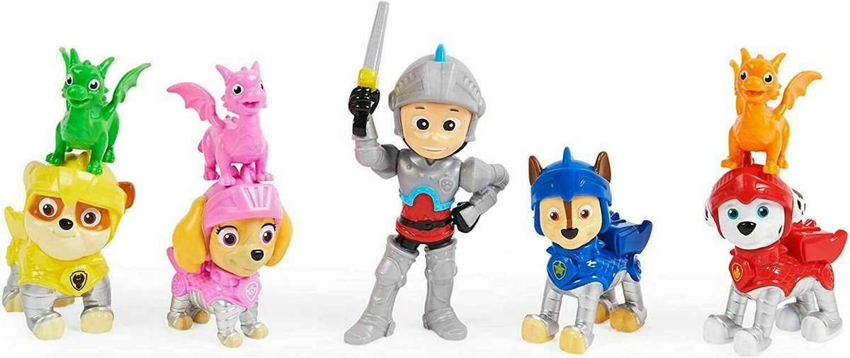 Pat Patrouille Rescue Knights – Pack Croc + Braise Le Dragon – Figurine Amovible, Ailes Battantes, Lance-Projectiles – Dès 3 Ans