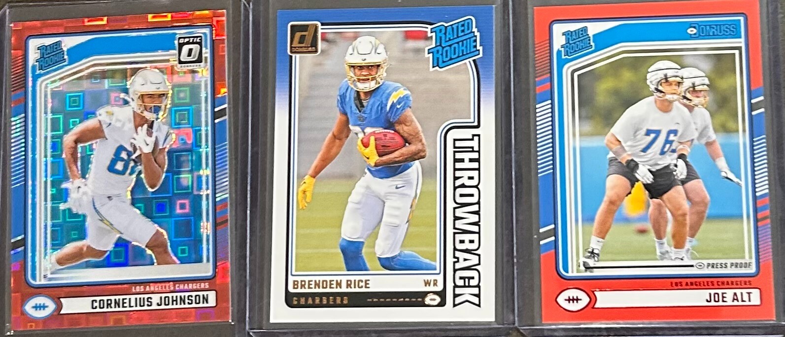 2024 Donruss Football Los Angeles Chargers 3 Card Rookie Insert/Parallel Lot!