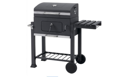 Neu Deluxe Louisiana anthrazit BBQ Grill Raucherwagen mit Regalen und Rädern