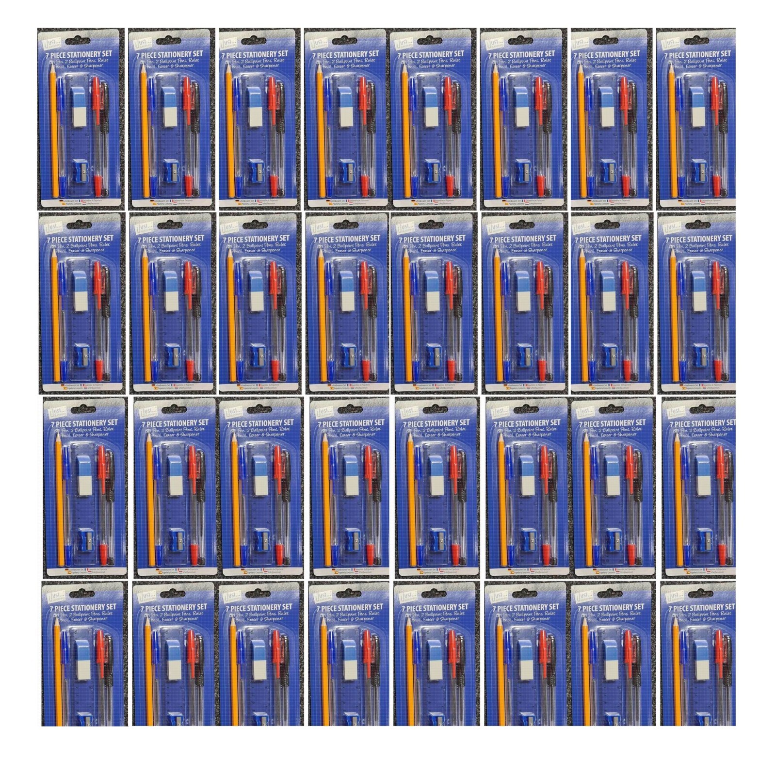 WHOLESALE STATIONERY SCHOOL OFFICE JOB LOT 32 SETS ( 224 pieces ) 7 PIECE SET - Picture 4 of 5