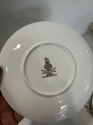 Royal Doulton Imperial Blue 2 Cups 2 Saucers Tea Coffee Set - Picture 6 of 9