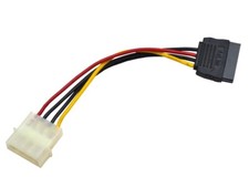ASLINK 6-INCH 4-PIN MOLEX TO 15-PIN SATA HDD HARD DISK DRIVE POWER ADAPTER CABLE