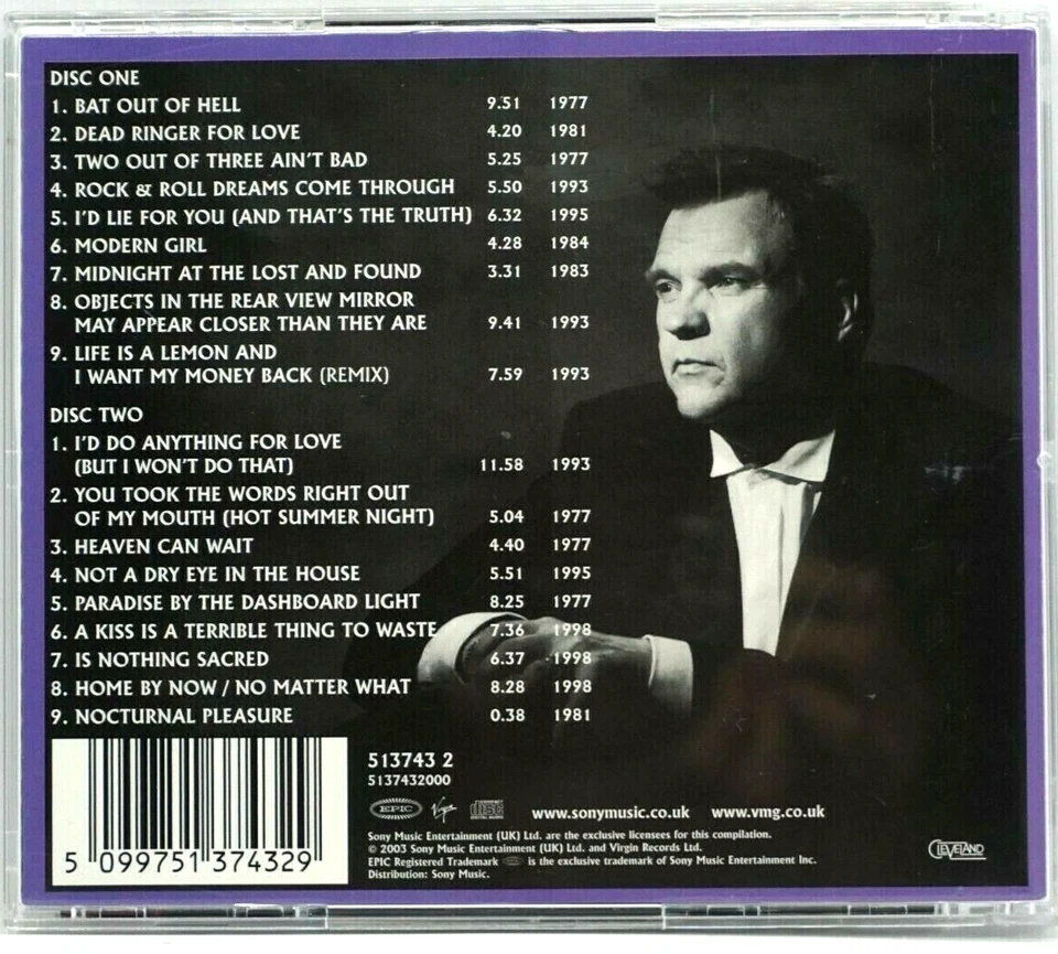 Meat Loaf : The Very Best Of ( 2CD Album) - Bat Out Of Hell - Image 2 of 4