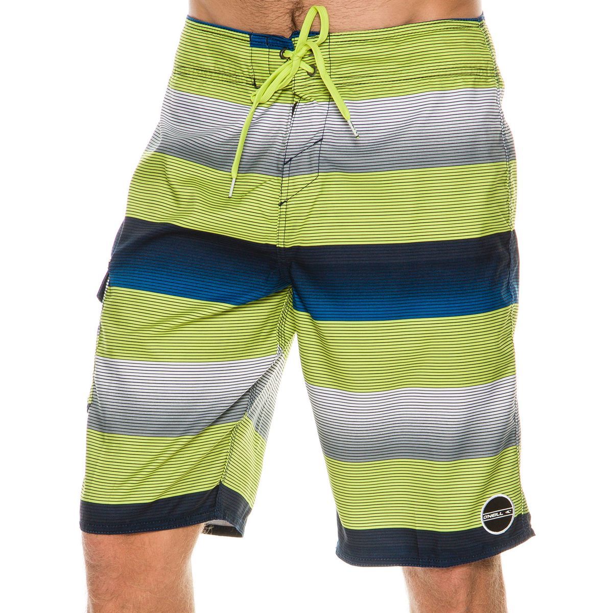ONEILL board shorts swim Santa Cruz stripe blue green sz 38 Full Length