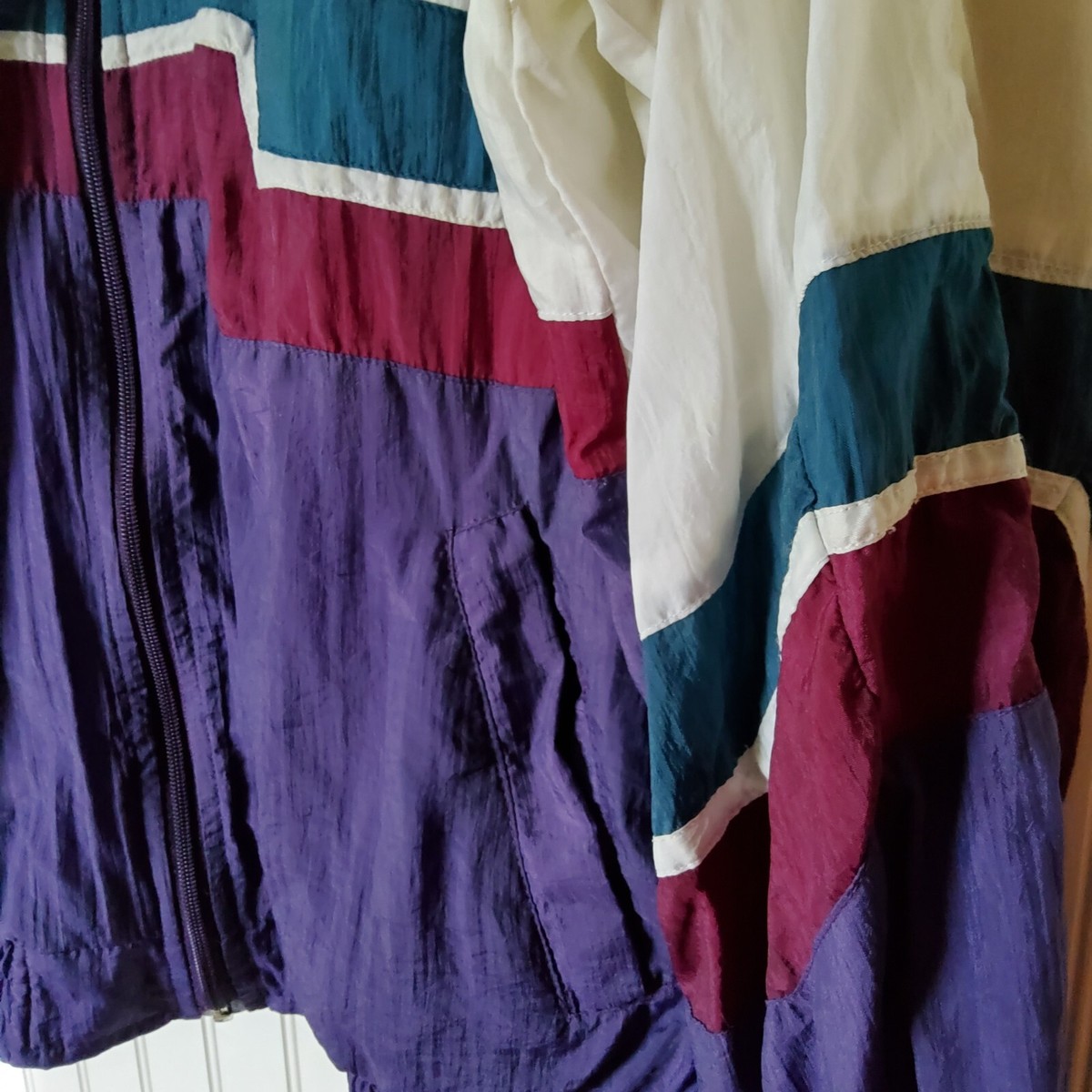 Vintage Pony Jacket White Purple Zip Up Unisex Adult Sz. XL