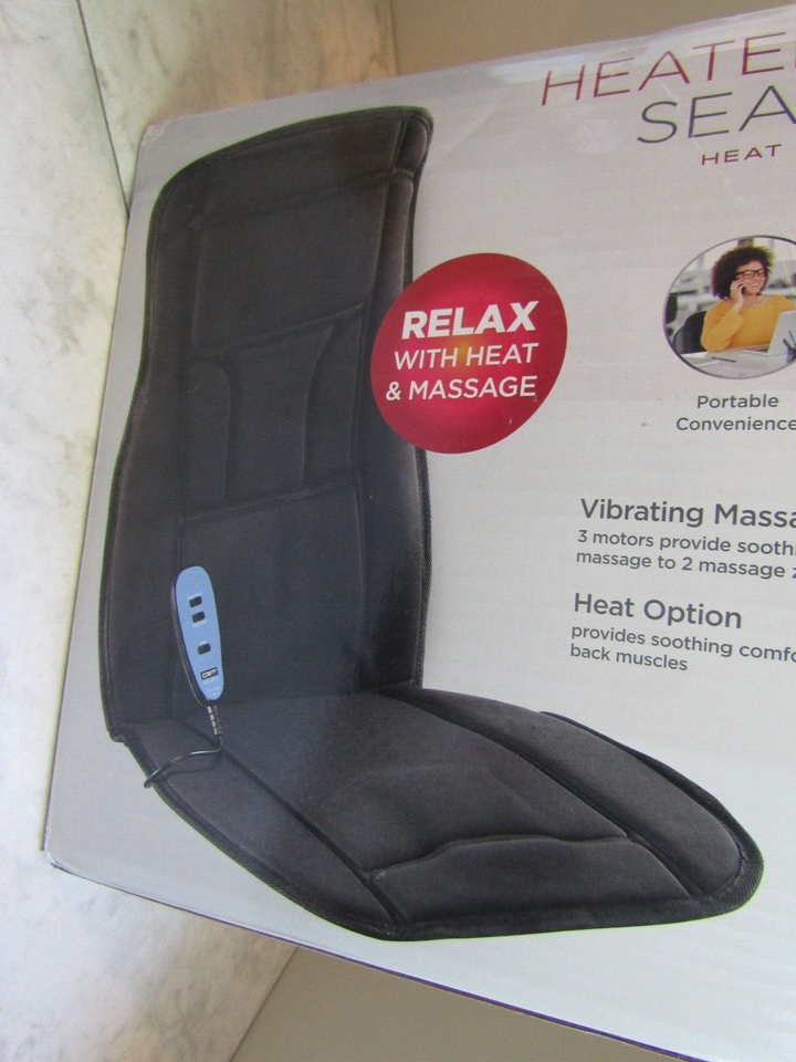NIB Conair Body Benefits Heated Massaging Back & Seat Cushion eBay