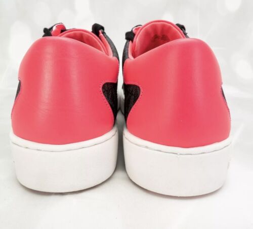 Michael Kors Women's Keaton Stripe Sneakers Tennis Shoes Size 10M Black/Pink - Picture 10 of 19