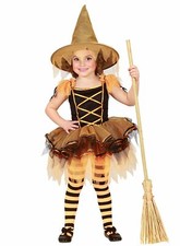 K&uuml;rbishexe - Halloween Kost&uuml;m Kinder M&auml;dchen - K&uuml;rbisfarbenes Hexenkost&uuml;m f&uuml;r