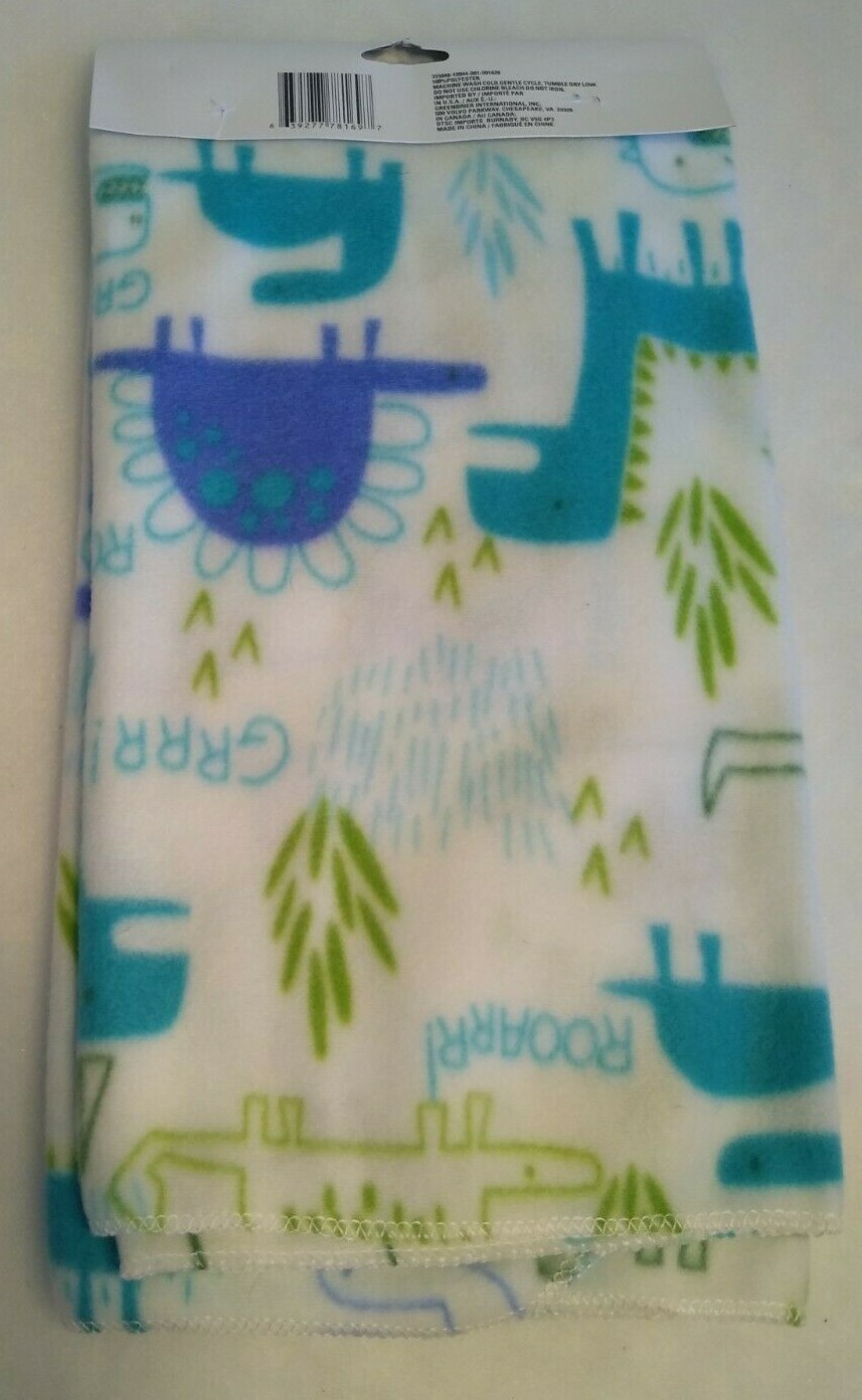 Angel of Mine Baby Blanket Dinosaurs Thin Soft Fleece Security Lovey 30