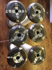 6 Vintage Wooden Industrial Textile Bobbins Factory Cotton  Spools- 7"