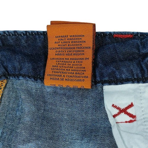 Heavily TRASHED Rock Revival Shorts Herren 42 Tie Dye Acid Wash Light Denim LESEN - Bild 13 von 19