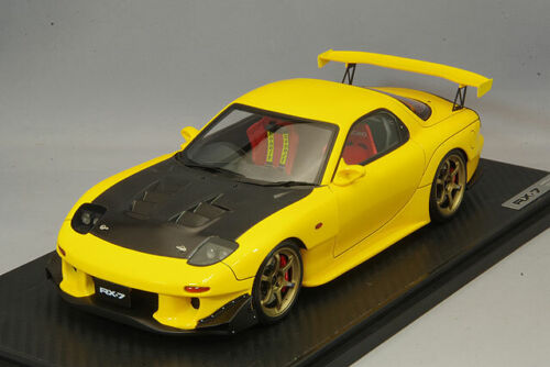 1/18 HPI IG ignition #IG2228 MAZDA RX-7 (FD3S) Yellow with Carbon Bonnet - Picture 1 of 3