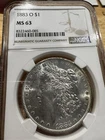 1883-O MS63 $1 Morgan Silver Dollar, NGC, 2460-085, Free Shipping