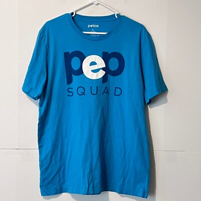 Petco Mens Shirt Size XL Blue Graphic Print Employee Worker Uniform Logo