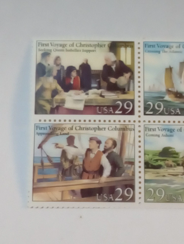 29 CENT MINT NH VOYAGE OF COLUMBUS STAMP BLOCK FV 1.16 CV 6.25 SC 2620-23 - Image 2 of 4