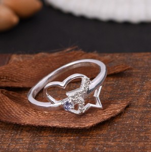 DHRUVIK CREATION Moss Agate & White Topaz Sterling Silver Ring Set - Couples Rings - View #9