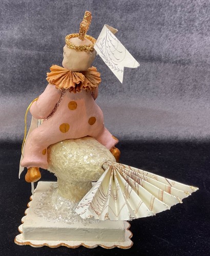 Vintage Dee Foust for Bethany Lowe Girl Riding On bird “peace on earth” Dove - Picture 6 of 7