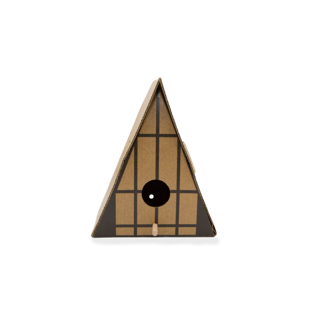 Bird House Kit Nesting Box Feeder Cardboard A-Frame Wood Design