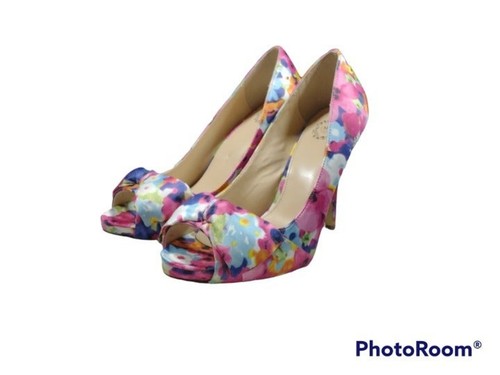 I.Miller Beautiful Shoes - Pink Floral Satin Heels, Women's Size 9 1/2M