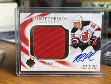 2010-11 UD Ultimate Collection Debut Threads Nick Palmieri Signed Jersey /50