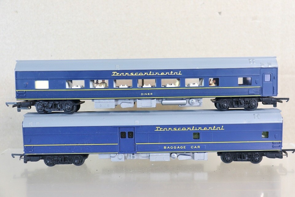 TRIANG HORNBY R446 R447 RAKE of 2 TRANSCONTINENTAL TC DINER & BAGGAGE