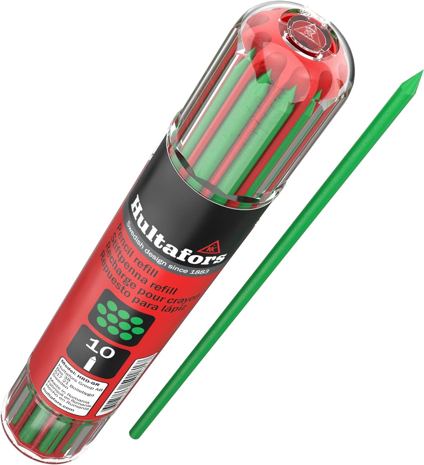 Hultafors Pack of 10 REFILL Green Colour Lead for Dry Marker Pencil Pen G