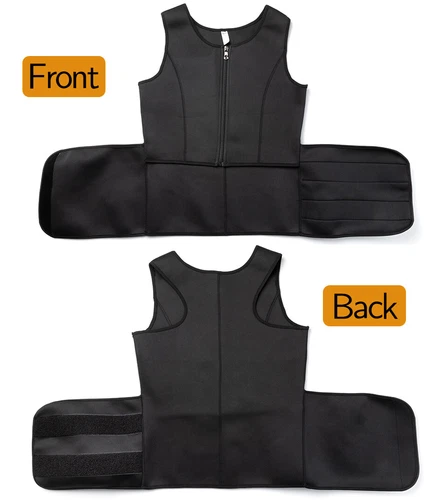Men Sauna Sweat Vest Suit Waist Trainer Body Shaper Weight Loss Tank Top Workout - Picture 22 of 31