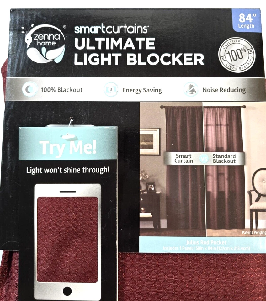 Cortinas inteligentes Maytex Julius 100% blackout 1 painel 50 pol X 84 pol - Imagem 4 de 4