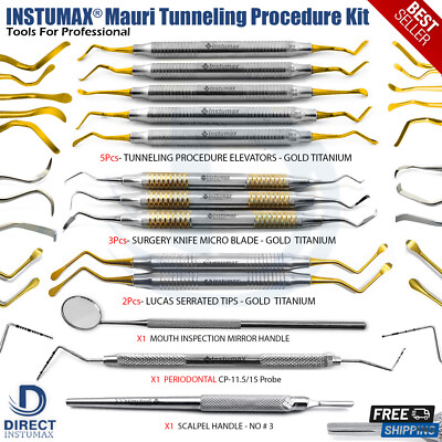 Periosteal Mauri Tunneling Kit Implant Sinus Lift Bone Graft Surgery Instruments