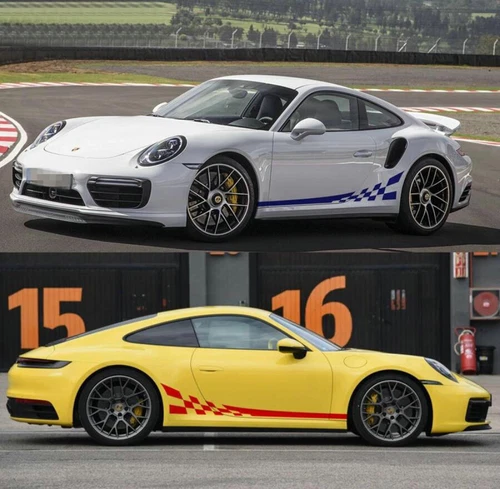 Custom Graphics Car Sticker Kit For Porsche 911 997 Side Skirt Vinyl Decals Size - Picture 2 of 8