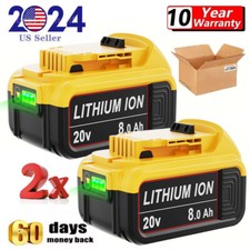 2Pack For DeWalt 20V 20 Volt Max XR 8.0AH Lithium Ion Battery DCB206-2 DCB205-2