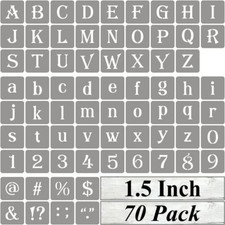 1.5 Inch Alphabet Letter Stencils for Painting - 70 Pack Letter and Number St...